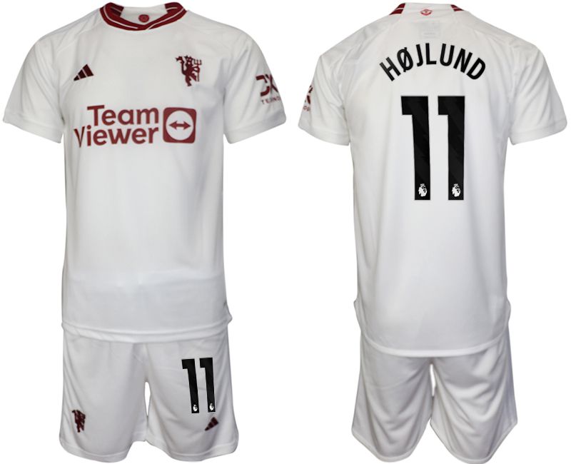 Men 2023-2024 Club Manchester United away white 11 Soccer Jersey